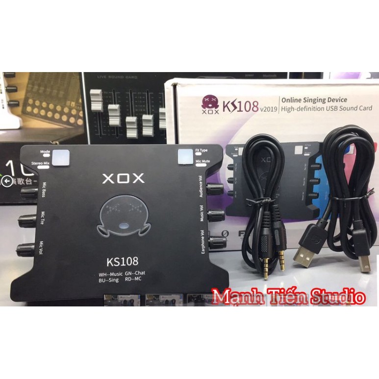 Soundcard thu âm KS108 hỗ trợ hát karaoke live stream, bigo âm thanh chuẩn phòng thu