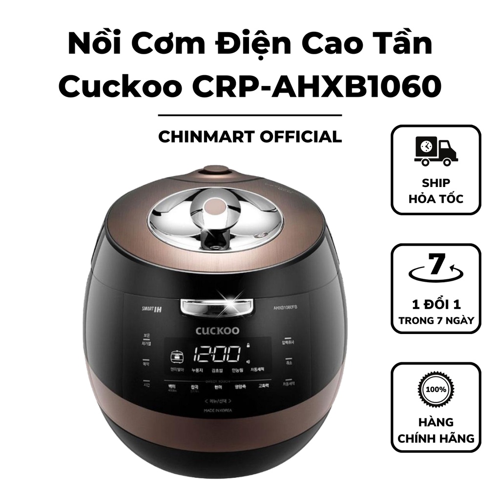Nồi Cơm Điện Cao Tần Cuckoo CRP-AHXB1060 1.8L - Đa Năng Tích Hợp Nhiều Chế Độ, Thiết Bị An Toàn - Hàn Quốc Chính Hãng