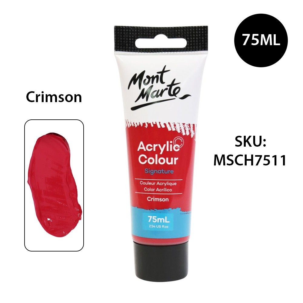 Màu Acrylic Mont Marte 75ml - Crimson - Acrylic Colour Paint Signature 75ml (2.54oz) - MSCH7511