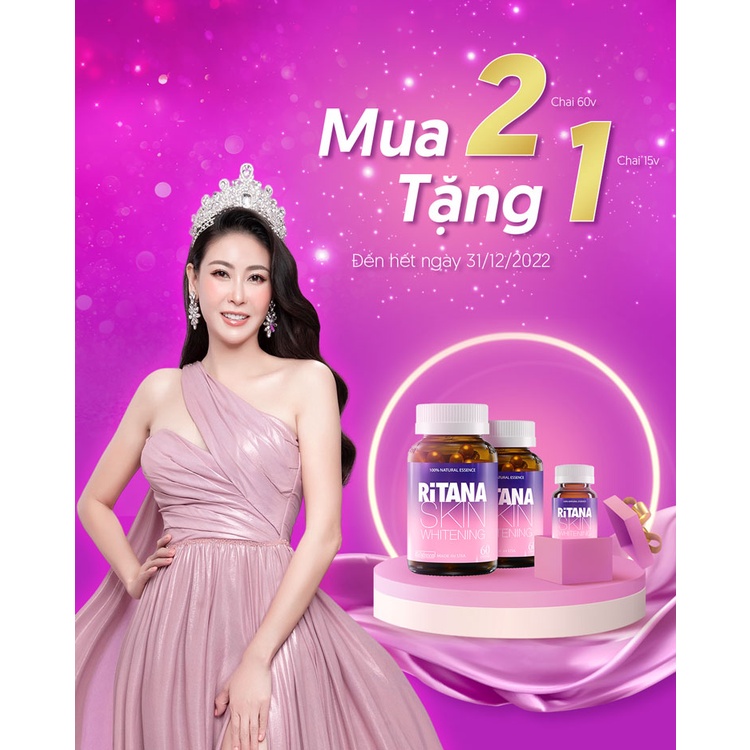&lt;TEM TÍCH ĐIỂM&gt; RITANA - CHÍNH HÃNG ECOGREEN - VIÊN UỐNG HỖ TRỢ SÁNG DA, TRẮNG DA, NGỪA NÁM