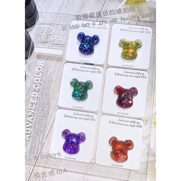set HUAXI gel nhủ hổ phách 6 hủ màu mới