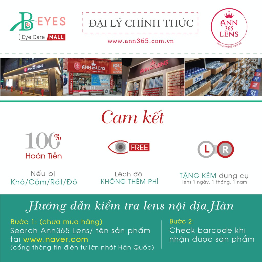 [1 CHIẾC] Kính Áp Tròng Cận 1 Ngày Đủ Màu Nâu, Xám Tự chọn Hàn Quốc | ann365 lens | BigBuy360 - bigbuy360.vn