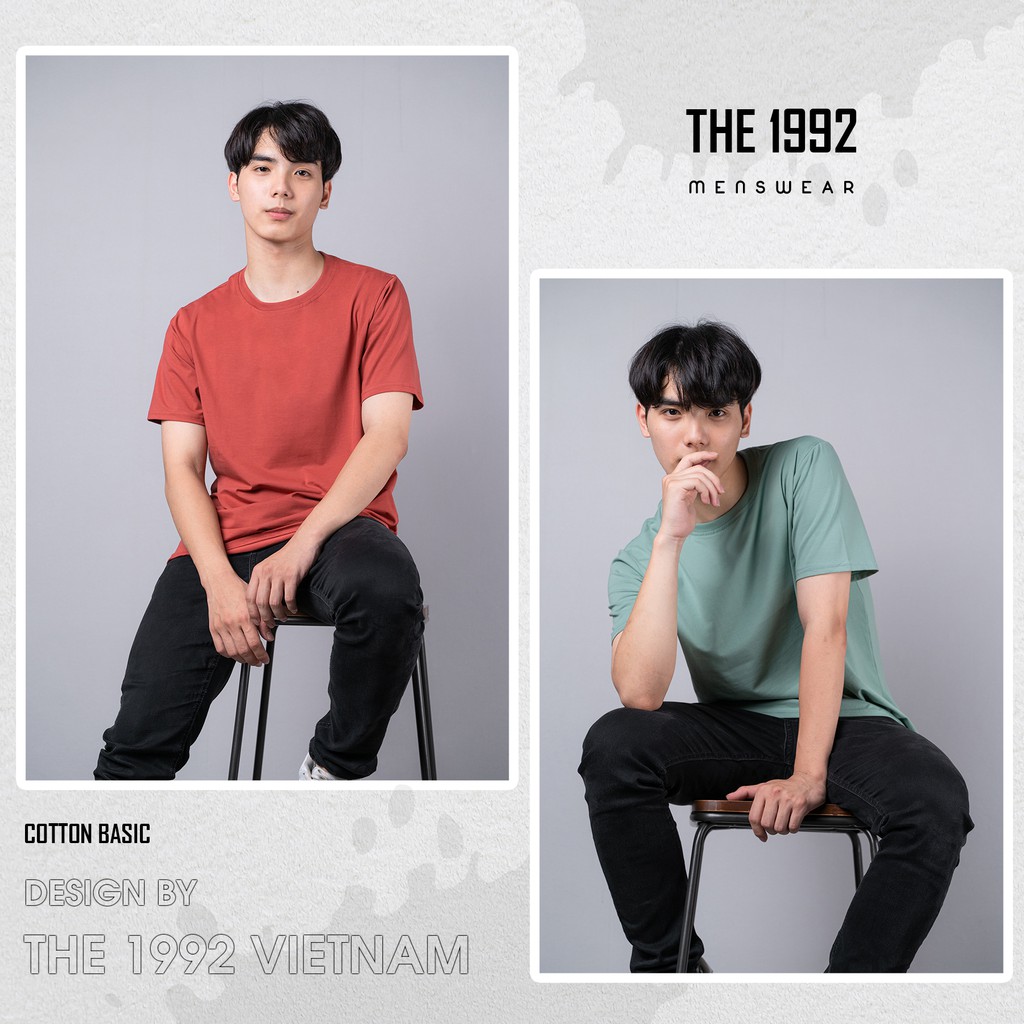 Áo thun nam basic Áo phông trơn cổ tròn unisex THE 1992