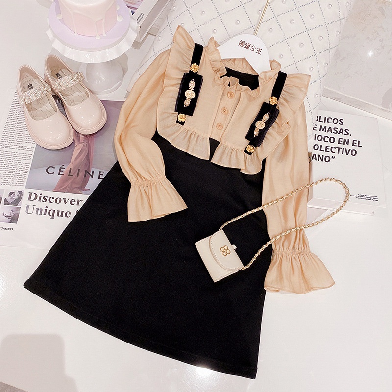 Đầm Tay Loe Cổ Búp Bê Xinh Xắn Dành Cho Bé Gái