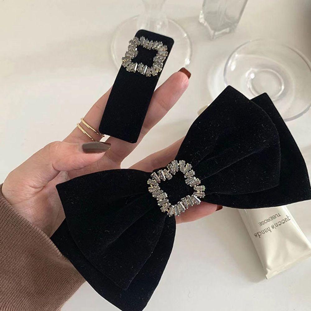 Kẹp Tóc Nơ Bằng Nhung Phong Cách Vintage Sáng Tạo Dành Cho Nữ