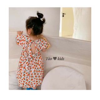 Váy hoa thắt nơ điệu đà bé gái