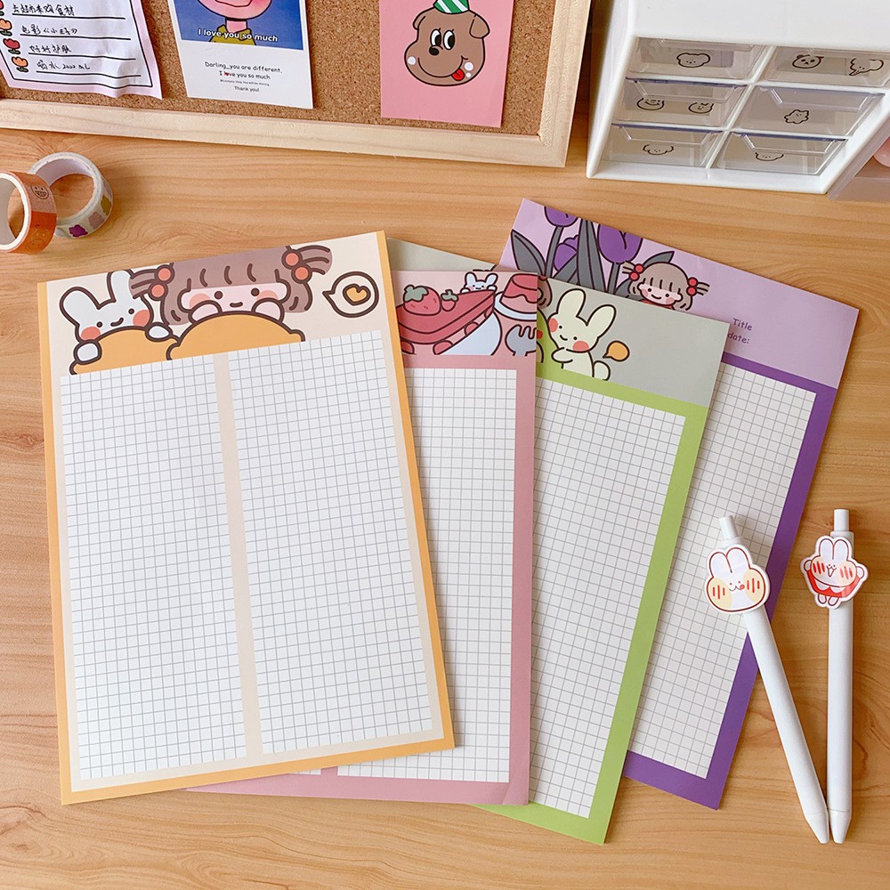 Sổ Notepad Giấy Viết Bài Viết Thư Memo Pad Bé Gái RF