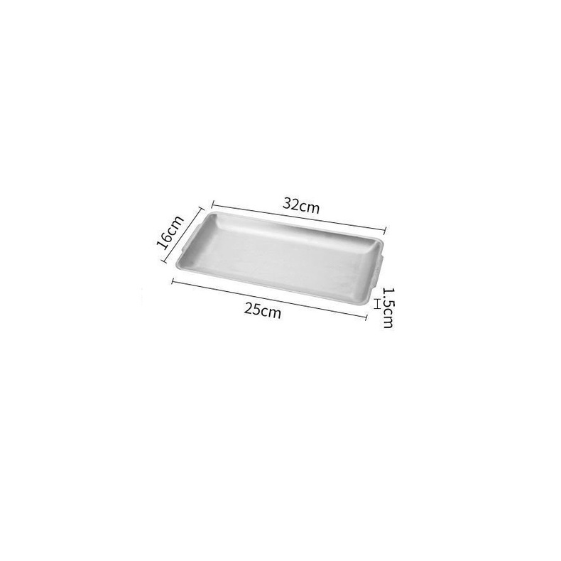 Đĩa Inox Hàn Quốc, khay Inox Hàn Quốc hình chữ nhật, inox 304 với 3 size 22x14cm, 32x16cm và 36x20cm