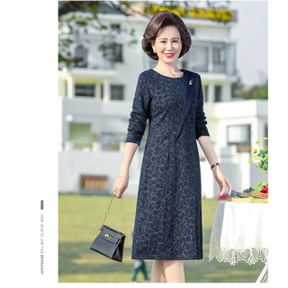 Đầm thu đông trung niên, đầm suông thu đông cho người béo mập