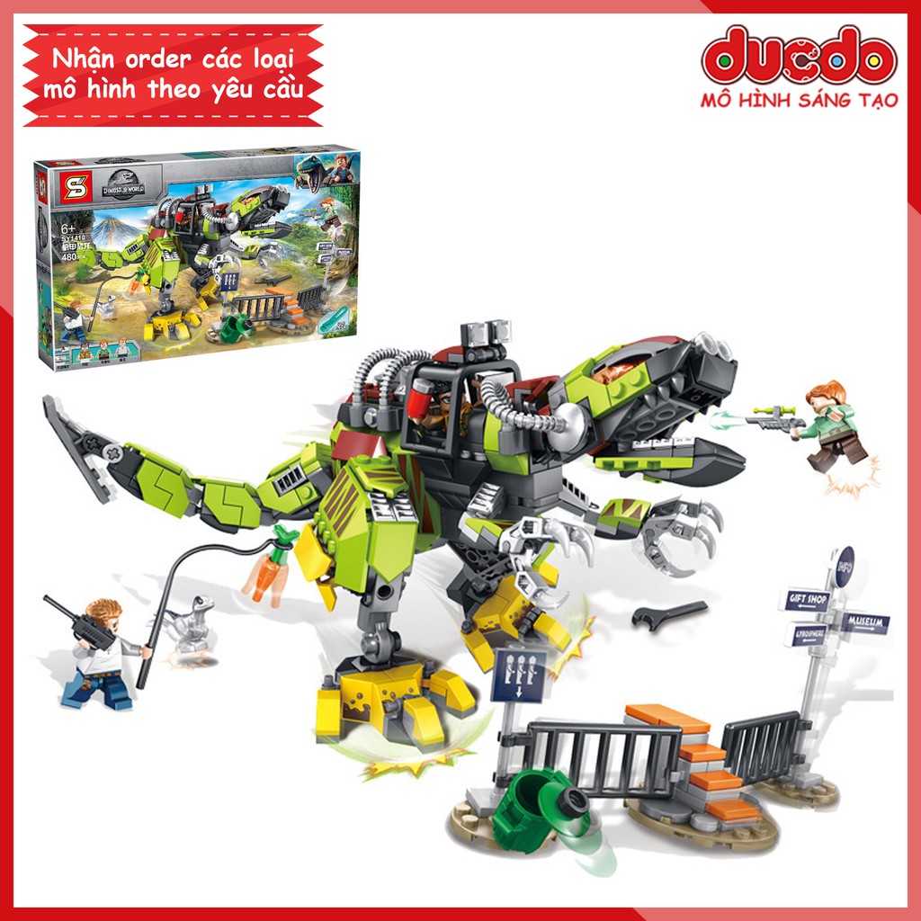 SY1410 Lắp ghép đại chiến khủng long robot Dino Mech - Đồ chơi Mô hình Mini Minifigures 75938