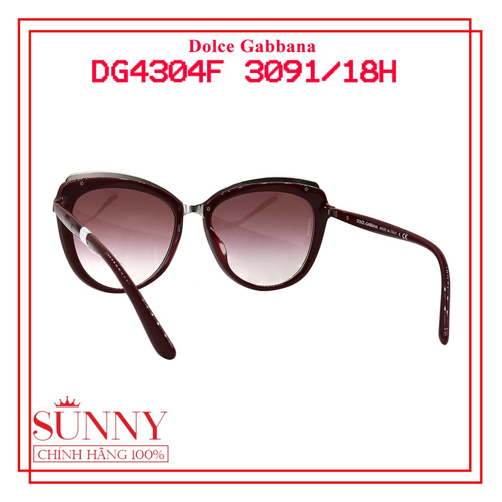 Kính mát chính hãng Dolce Gabbana DG4304F 3091/18H màu sắc thời trang, thiết kế dễ đeo bảo vệ mắt