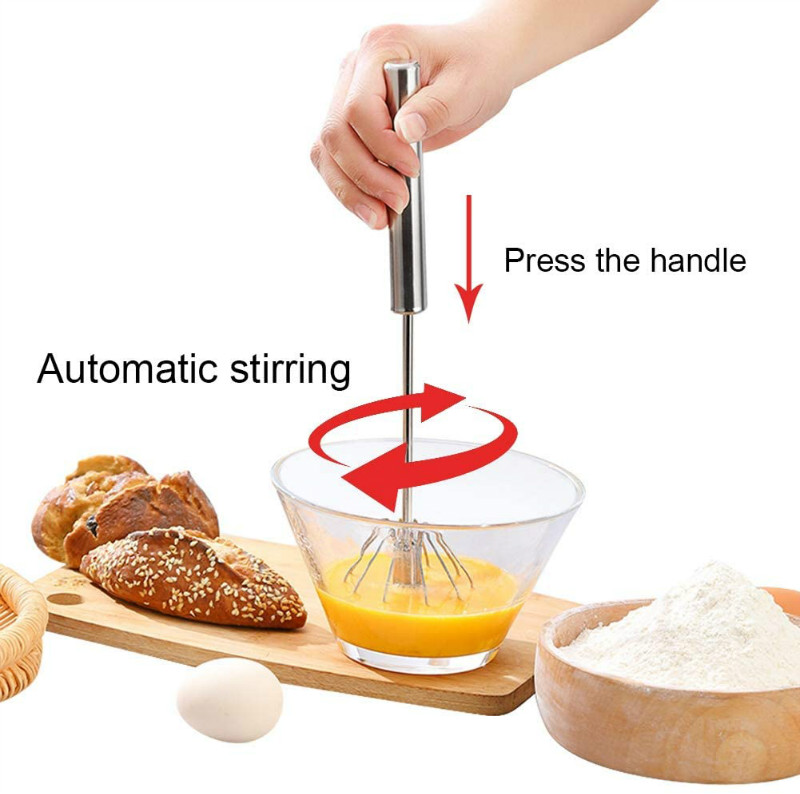 JOSMOMO Máy đánh trứng bán tự động bằng thép không gỉ 304 - Máy đánh trứng quay tay đẩy