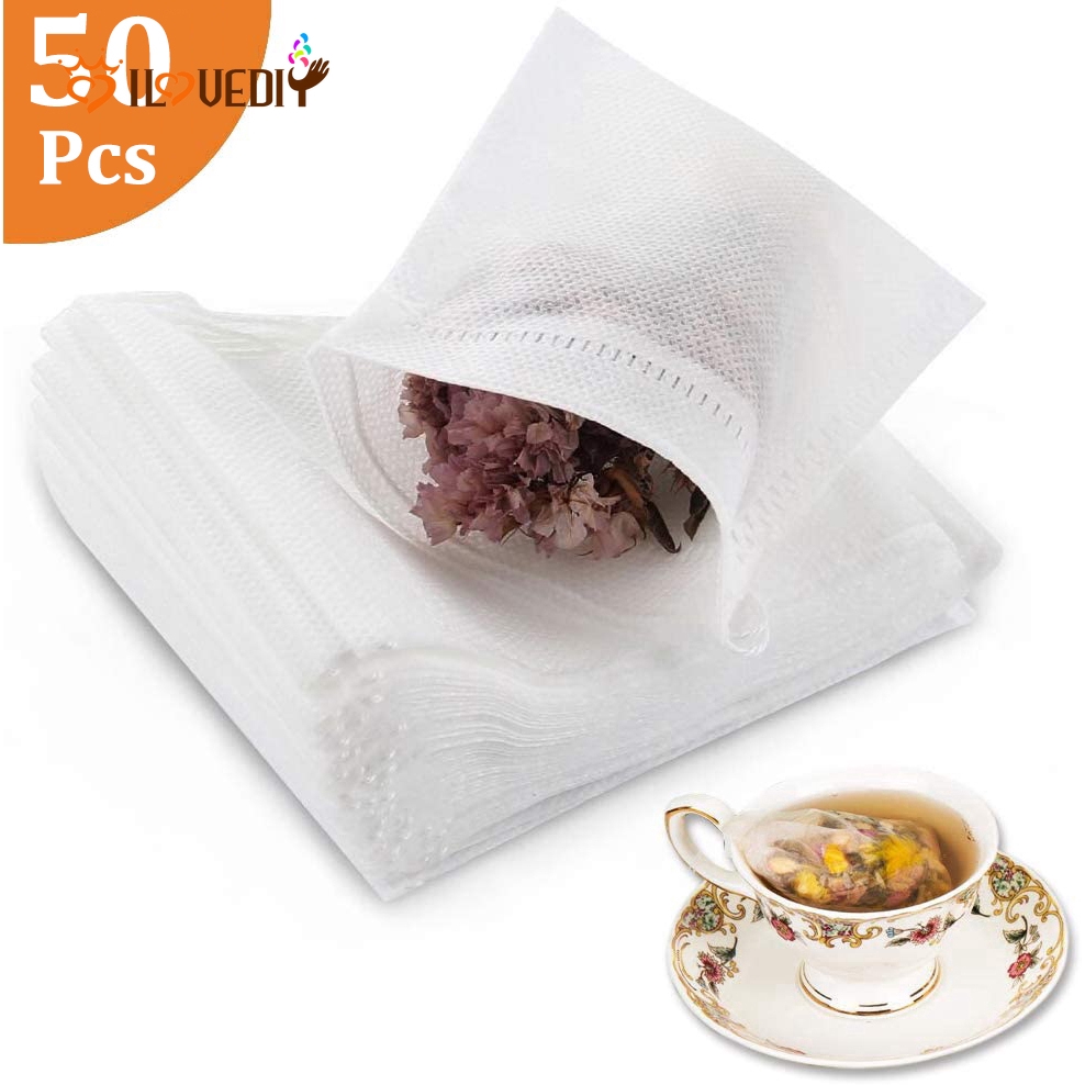 Set 50 túi lọc trà dây rút 5.5 X 7CM chất liệu an toàn và tự nhiên