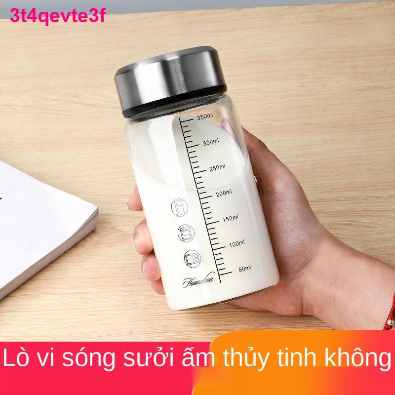 chai tràCốc đựng sữa thủy tinh có nắp đậy nước cầm tay mùa hè y học cổ truyền Trung Quốc đậu nành sinh viên lấy r