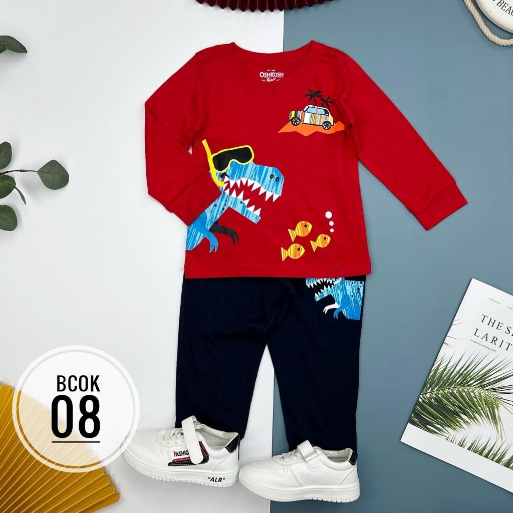 Bộ thu đông bé trai, đồ bộ cho bé trai, chất cotton mềm mát, nhiều màu, size 2-7 - SUNKIDS