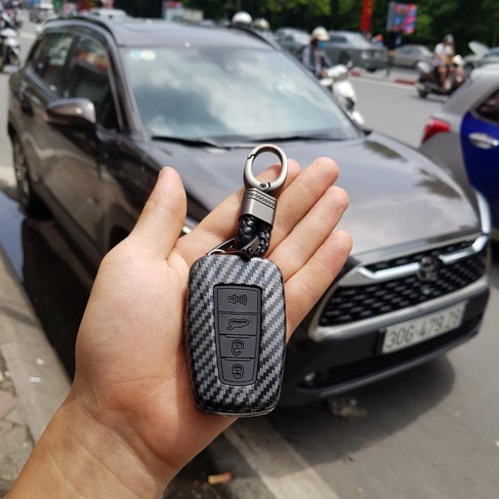 Ốp Chìa Khóa Carbon Camry + Cross 2020 - 2021 kèm móc khóa