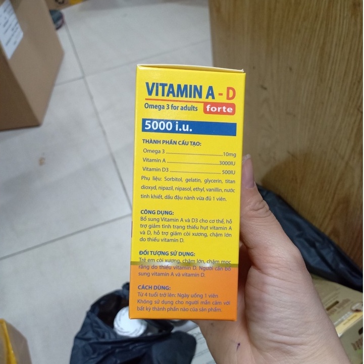 Viên uống VITAMIN A-D Forte hộp 100 viên giúp tăng khả năng hấp thụ canxi