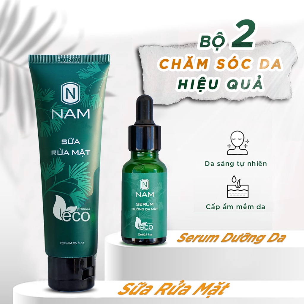 Combo Serum và Sữa Rửa Mặt Dưỡng Da NAM Sạch Sáng Khỏe Ngừa Mụn