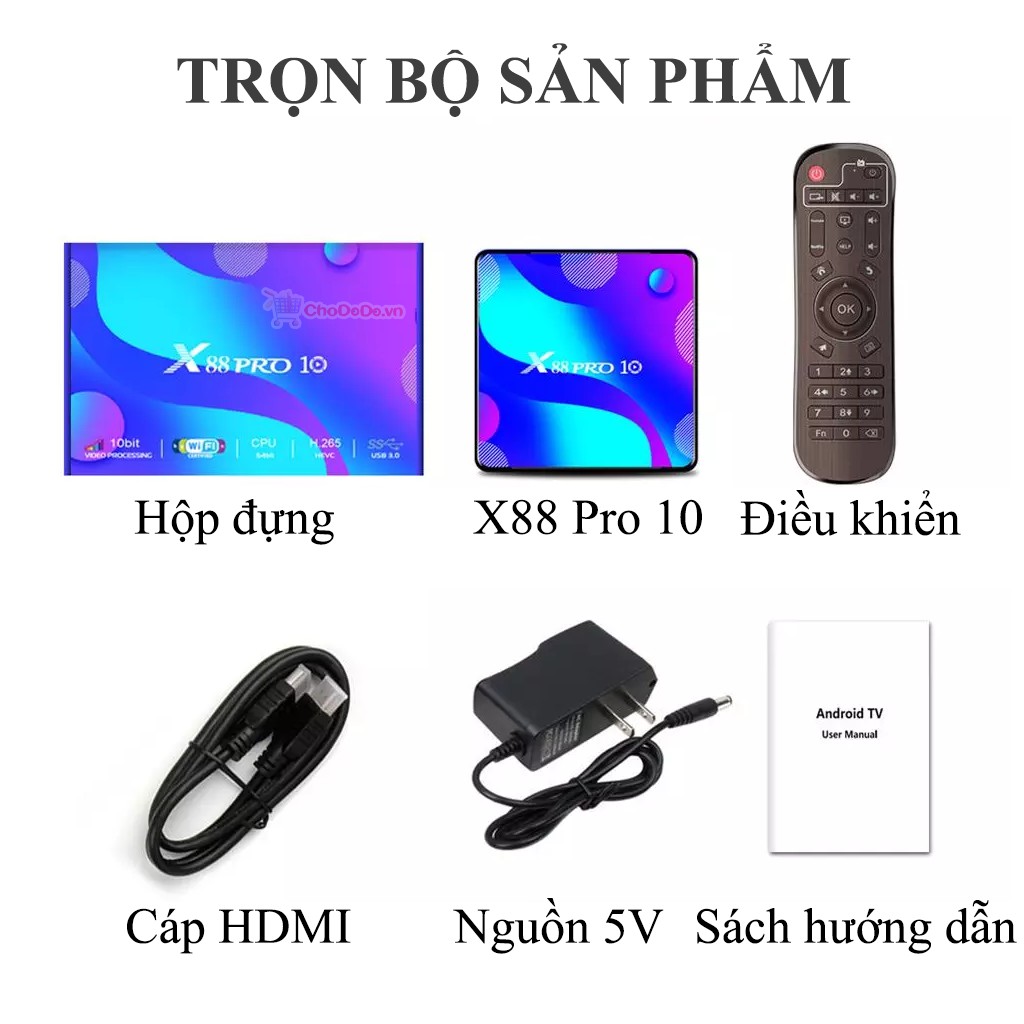 X88 Pro 10 4GB/64GB - Android TV Box mới 2020 chạy Android 10 cực nhanh, giá rẻ, chính hãng ENYBOX