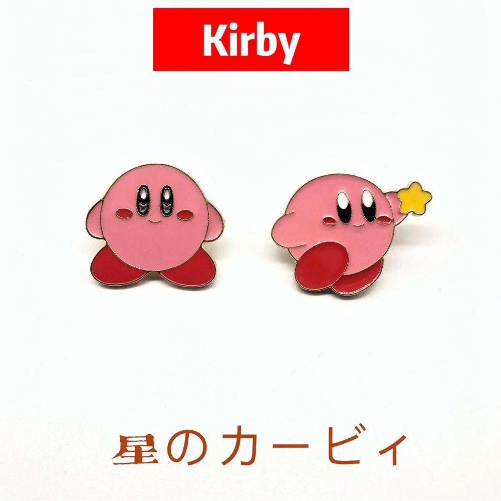 Trâm Cài Áo Kim Loại Tráng Men Màu Hồng Hình Kirbyy Hoạt Hình Cho Fan Hâm Mộ
