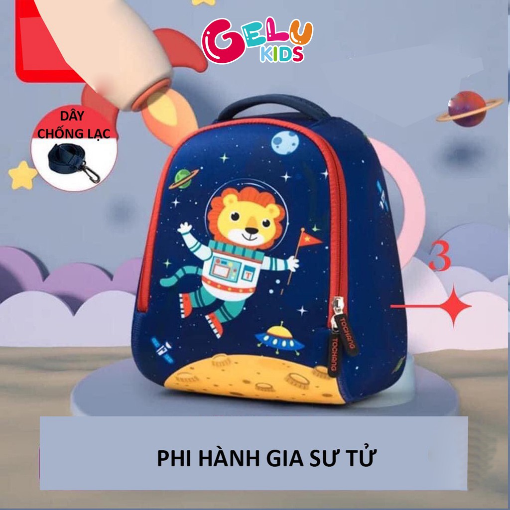 Balo đi học cho bé mầm non GELU KIDS chất liệu vải xốp siêu nhẹ, có dây chống lạc - BL001