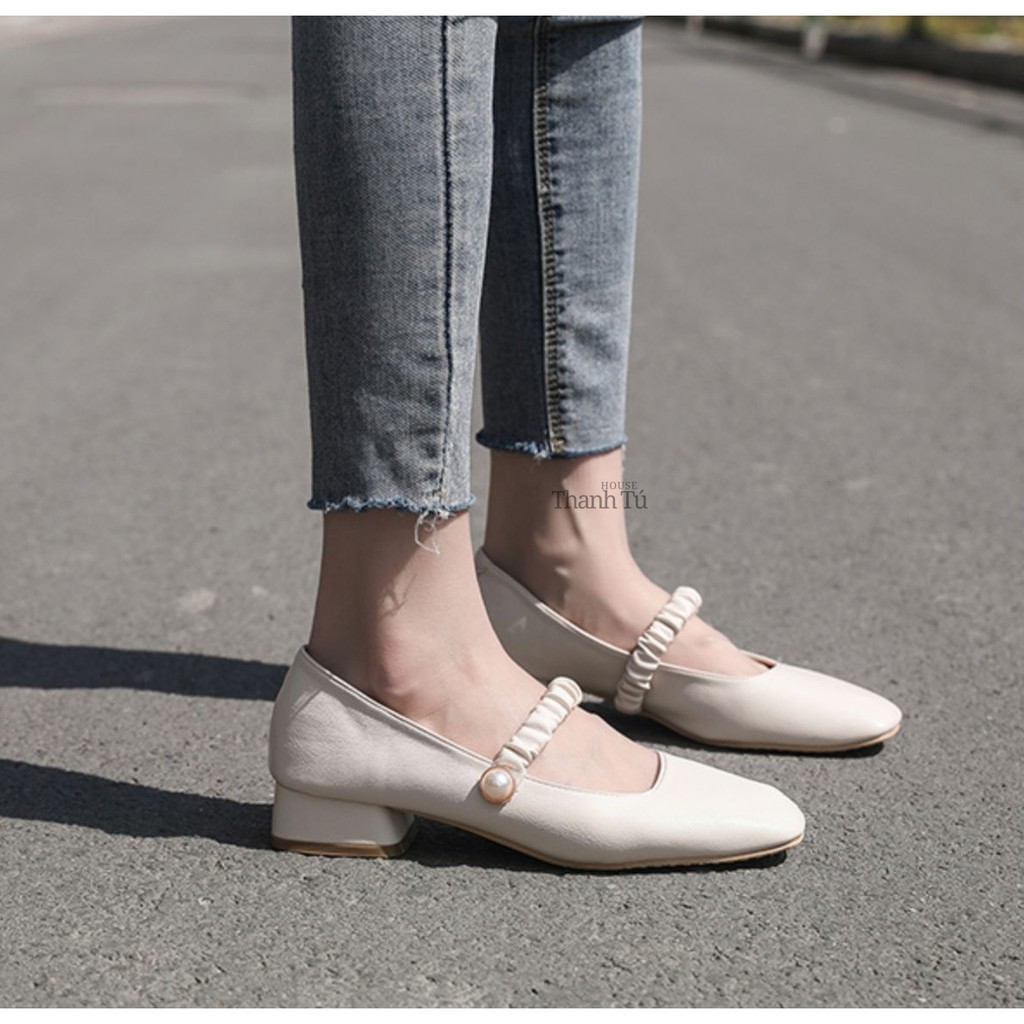 🔥Ảnh thật🔥Giày Vintage Mary Jane Quai Nhún Hàn Quốc❄Giày Búp Bê Đế Bệt Phong Cách Lolita Nhật Bản❄Đế Cao 3P | BigBuy360 - bigbuy360.vn
