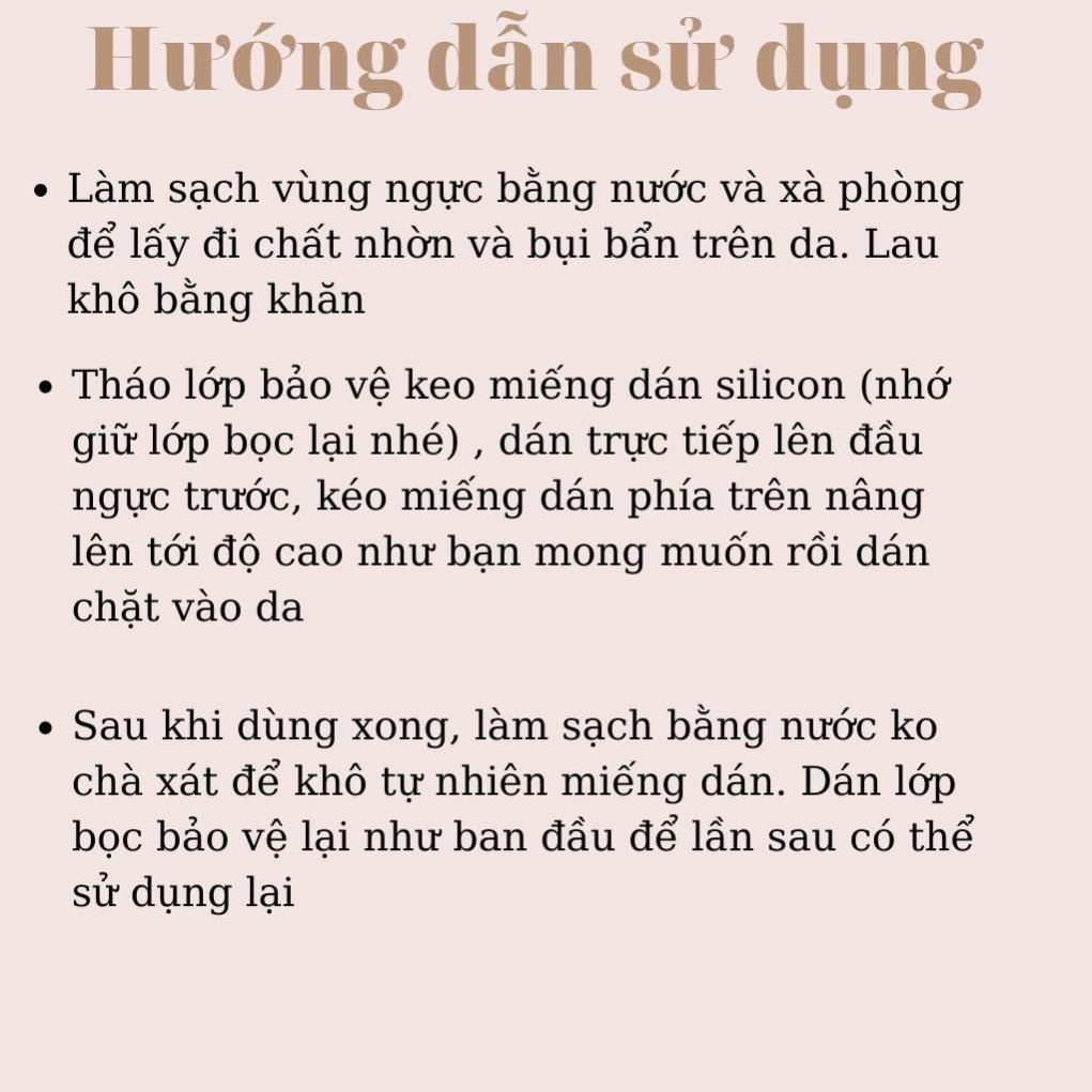 Miếng dán ngực ti silicon nâng ngực, áo ngực dán chống chảy xệ sử dụng nhiều lần (MỘT CẶP)