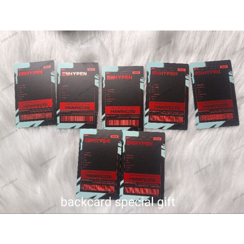 Thẻ ảnh photocard nhóm nhạc enhypen loại special gift card đợt manifesto world tour chính hãng official