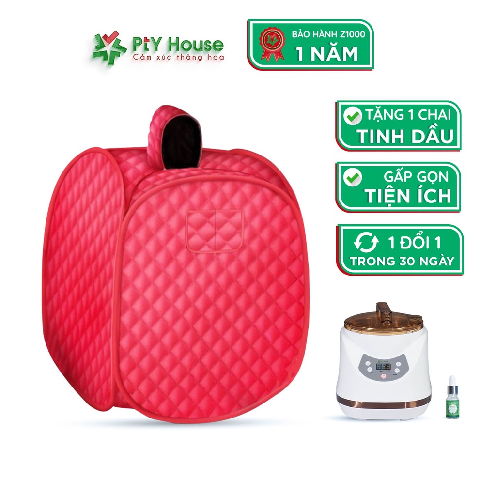 Compo Lều Xông Hơi 3 Lớp Tự Bung Kèm Nồi Xông Hơi Cao Cấp PTY HOUSE - Giao Màu Ngẫu Nhiên - Tặng Chai Tinh Dầu 10ml
