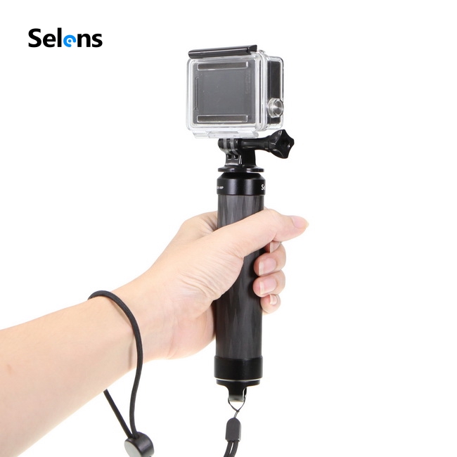 Tay cầm camera Selens bằng sợi carbon kèm dây đeo cho Gopro / Xiaoyi / SJCAM