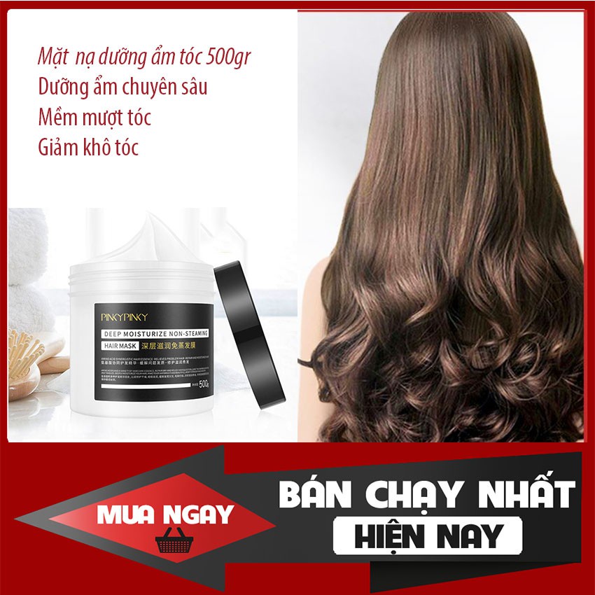 Kem ủ tóc Pinky tơ tầm phục hồi hư tổn 500g, Kem ủ dưỡng tóc PinkyPinky nôi dưỡng từ sâu bên trong giúp tóc bóng mượt