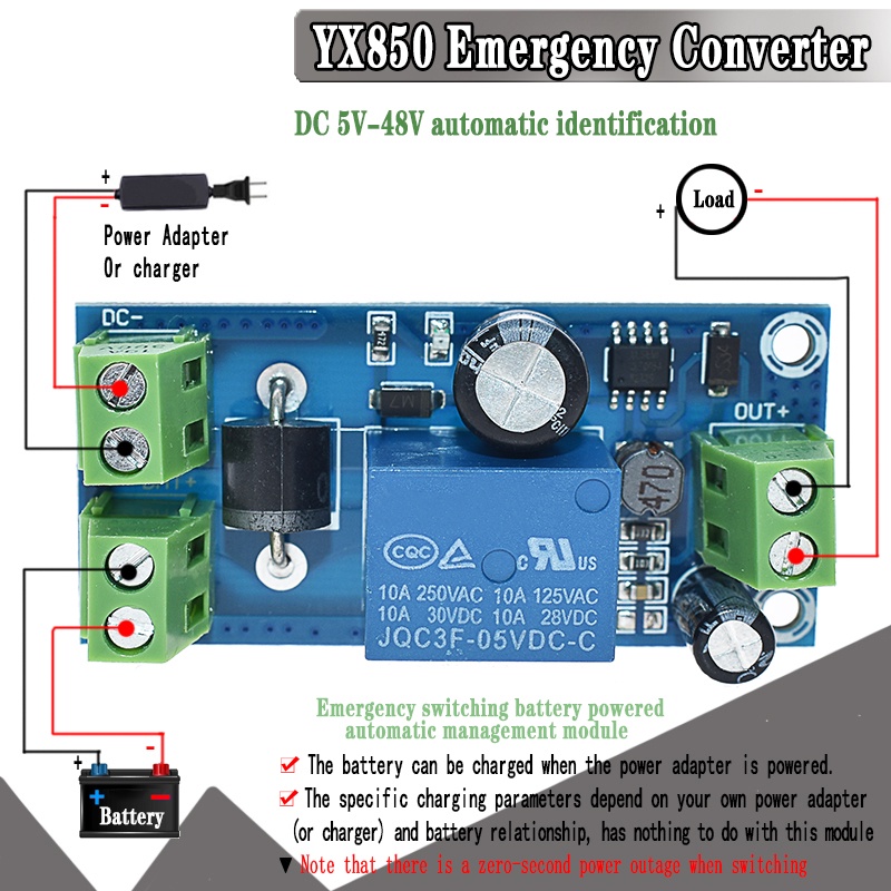 Mô Đun Công Tắc Pin Tự Động YX850 5V-48V