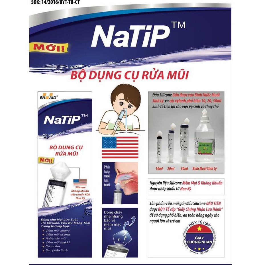 ✔️️️Dụng cụ rửa mũi Natip - đảm bảo an toàn của bộ y tế - hút mũi Natif