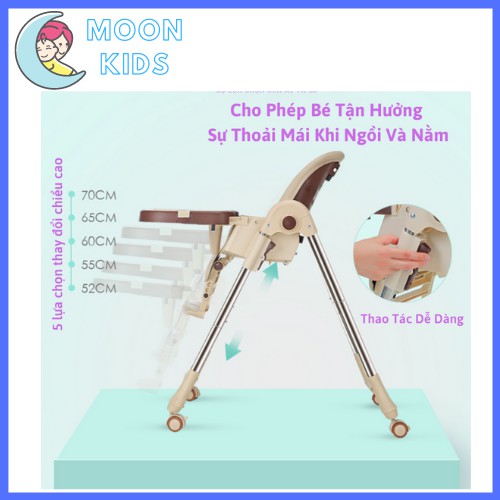 { FREESHIP } Ghế Ăn Dặm Bellybaby LUX01 Bản Nâng Cấp, Bàn Ăn Rộng, Thay Đổi Chiều Cao Và Ngả Lưng Theo Ý Muốn