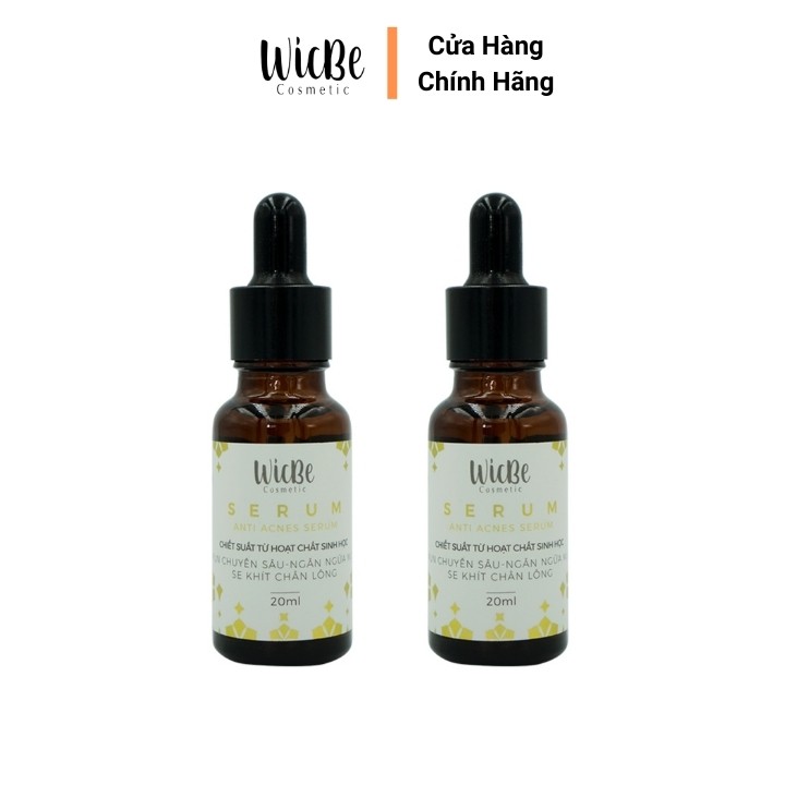 Combo serum giảm mụn thâm liền sẹo dưỡng trắng da cho da dầu mụn Wicbe 20g