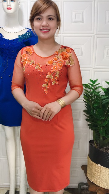 Đầm trung niên dự tiệc cho mẹ, sang trọng, tôn dáng, giấu bụng đủ size