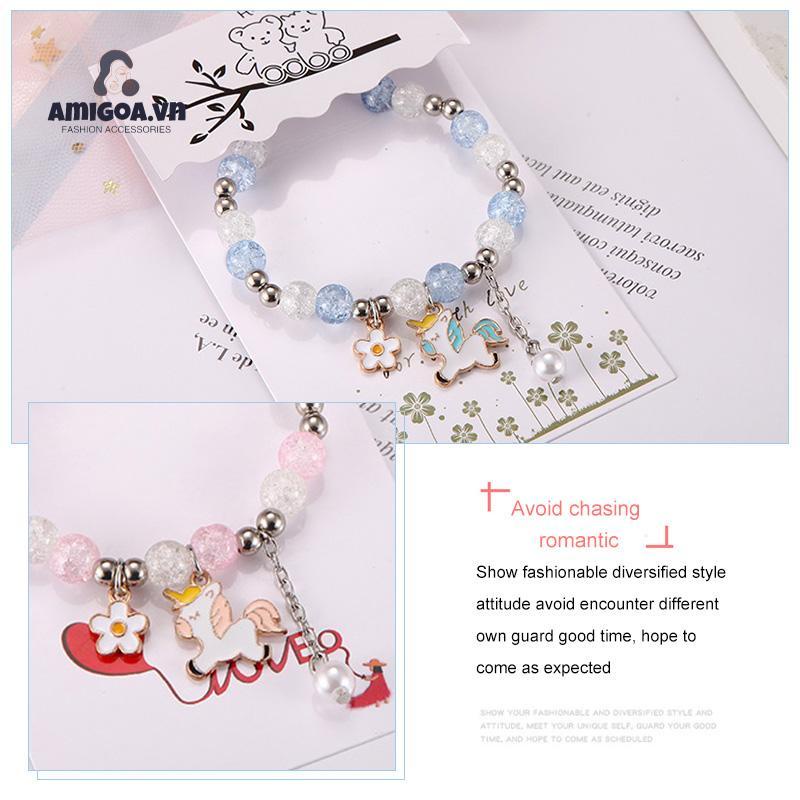 ✨✨Vòng Tay Chuỗi Hạt Pha Lê Kiểu Hoạt Hình Thời Trang Mùa Hè Cho Nữ