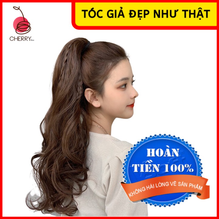 Tóc Giả Đẹp Như Thật Buộc Đuôi Ngựa Dài, Xoăn Ở Chân Tóc Phong Cách Năng Động, Cá Tính, Trẻ Trung