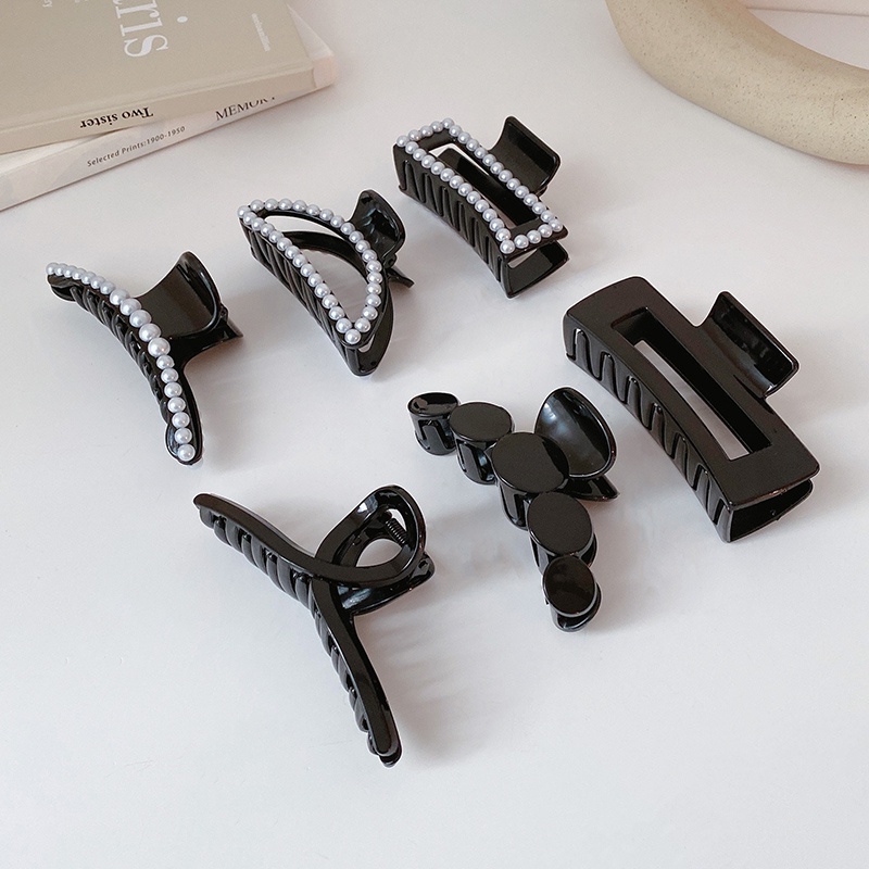 Kẹp tóc cá mập màu đen (28 kiểu)