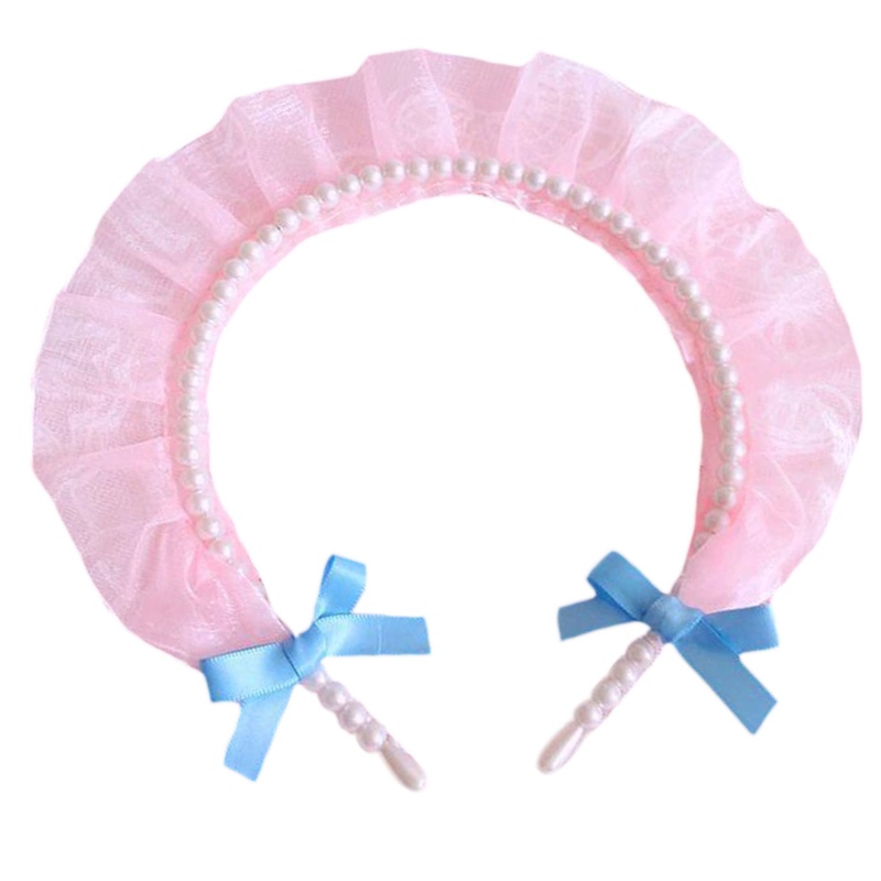 Băng Đô Vải Lưới Đính Ngọc Trai Phong Cách Lolita