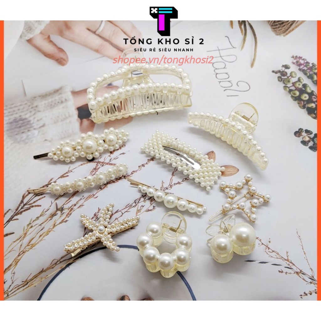 PVN36168 Set 10 Kẹp Tóc Nữ Hàn Quốc Ngọc Trai Hottrend