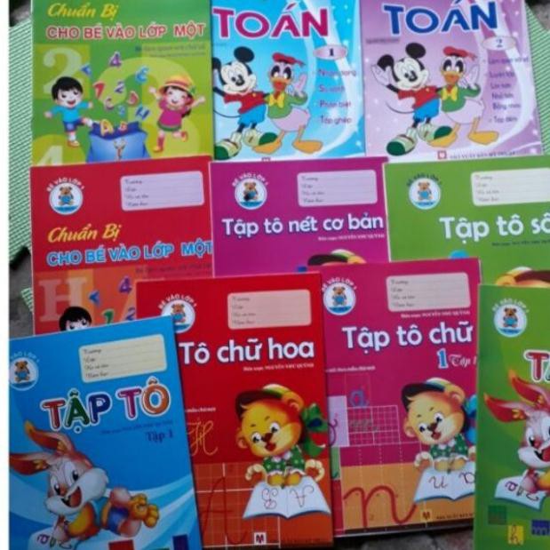 Set 10 Tập Tô Chữ Và Số Học - Tặng 2 Bút Chì Cho Bé.