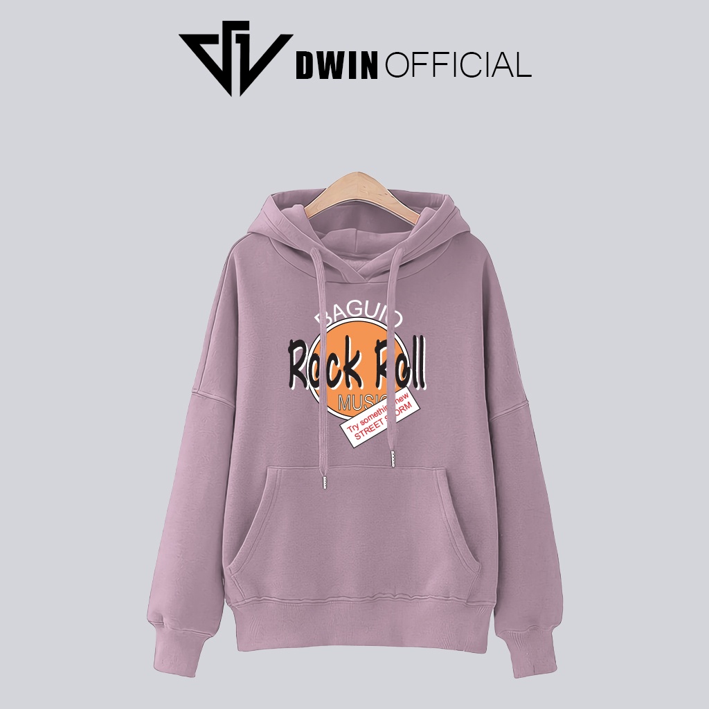 Áo hoodie Rock Roll nỉ unisex DWIN basic nam nữ form rộng oversize local brand SP00064