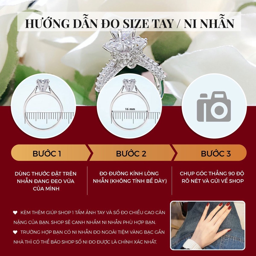 Nhẫn nữ bạc Ý S925 MiASJ hoa đá cỡ lớn nạm đá sang trọng N461