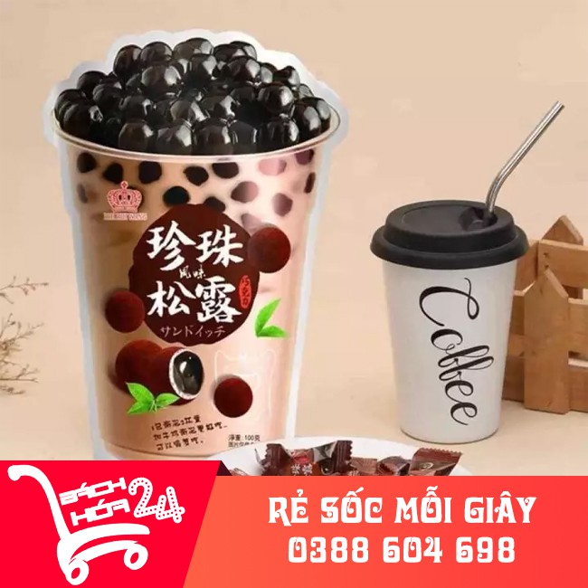 Kẹo trà sữa trân châu gói lớn 120g