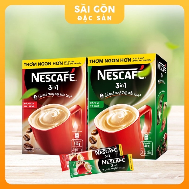 Nescafé Cà phê sữa đá/ đen đá/ cappuccino vị caramel, vị dừa