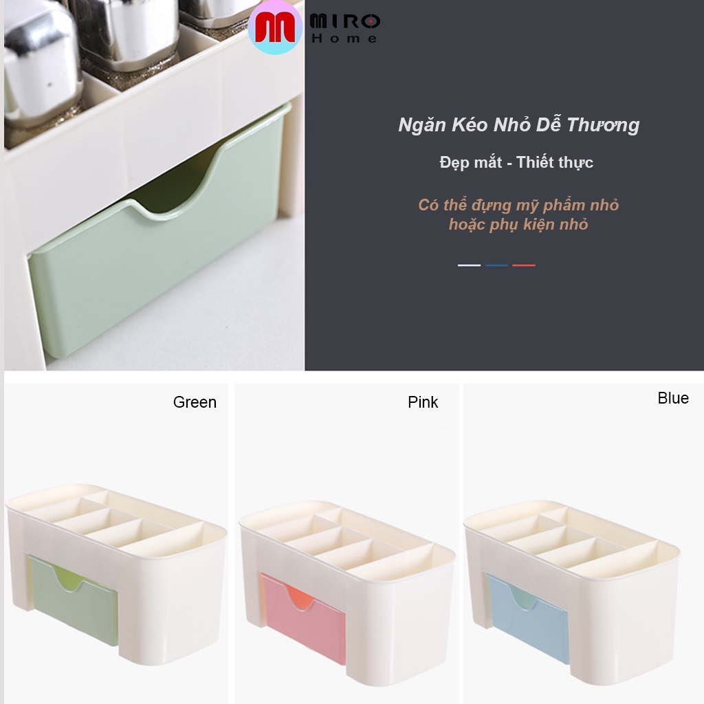 Kệ để đồ trang điểm MIROHOME kệ đựng mỹ phẩm có ngăn kéo đựng son môi bông tẩy trang tiện lợi