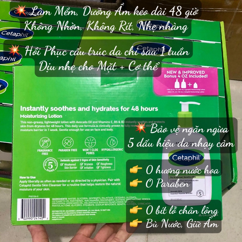 ❤️ [Quận 3] Pack 3 lọ Dưỡng Ẩm Cetaphil Moisturizing Lotion Face &amp; Body 1.3 Lít Mỹ Fragrance Free HỎA TỐC
