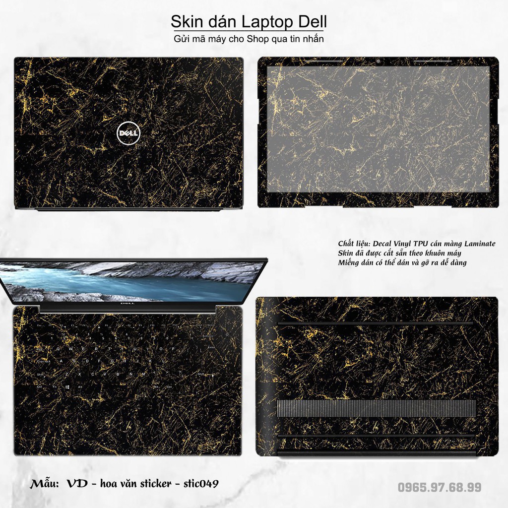 Skin dán Laptop Dell in hình hoa văn sticker - stic049 (inbox mã máy cho Shop)