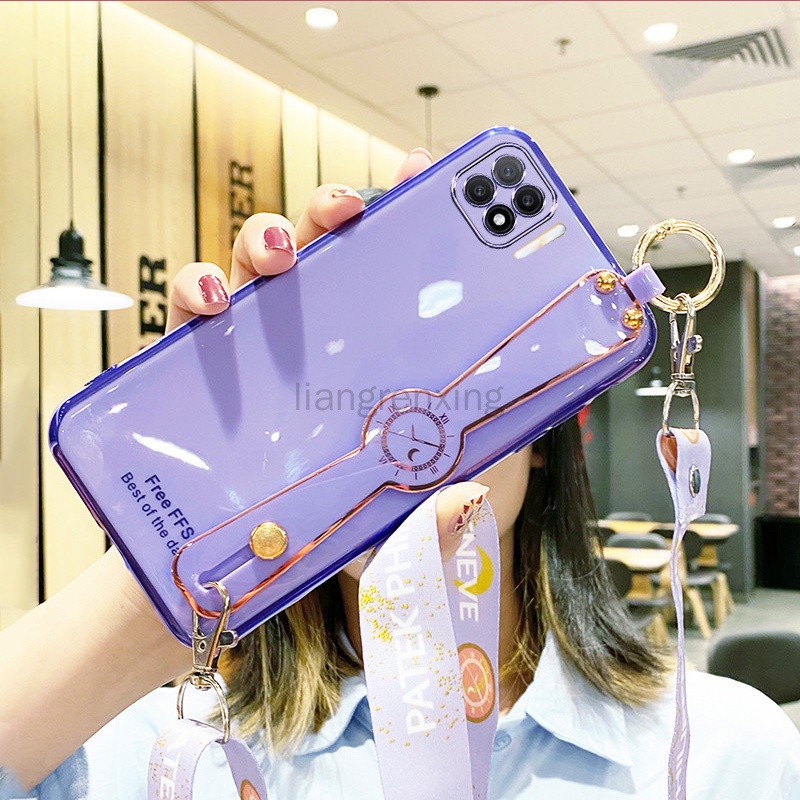 ốp lưng oppo a93 oppo reno 4f oppo reno4 f Ốp Điện Thoại Mềm Đính Đá Có Dây Đeo Cổ Cho oppo a93 reno 4f reno4 f